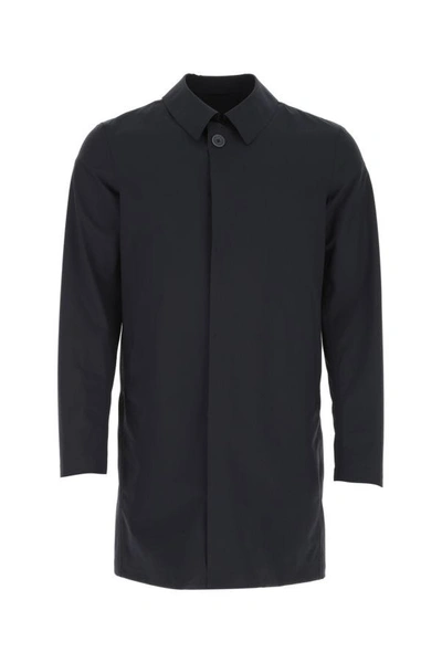 Herno Man Overcoat & Trench Coat Navy Size 40 Polyamide, Elastane In Blue