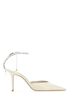Jimmy Choo Logo Pointed High Heels In Brown