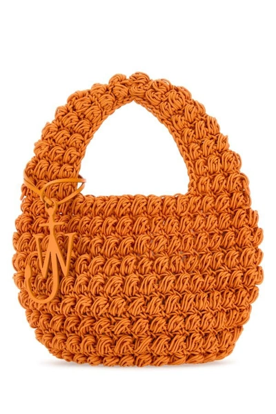 Jw Anderson Woman Orange Knit Popcorn Handbag