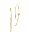 Sterling Forever 14k Over Silver Cz Studded Threader Earrings