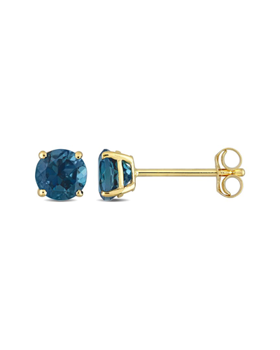 Diamond Select Cuts 14k 1.20 Ct. Tw. London Blue Topaz Studs In Multi