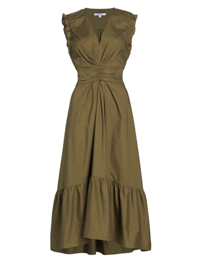 Derek Lam 10 Crosby Kris Sleeveless Midi Dress In Green