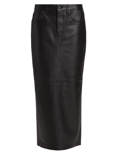 Wardrobe.nyc Women's Leather Column Maxi Skirt In Black