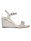 Castaã±er Brielle Metallic Wedge Espadrille Sandals In Platino