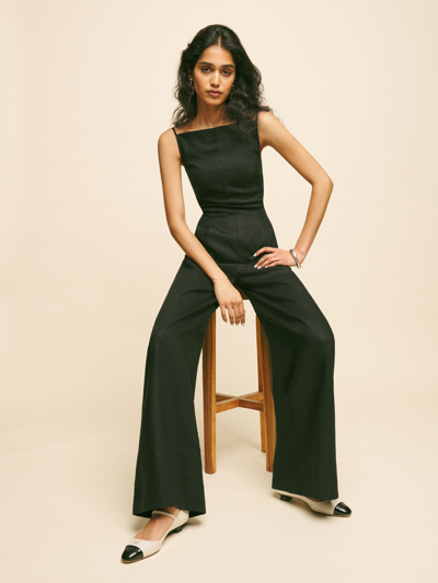 Reformation Ciara Linen Jumpsuit In Black