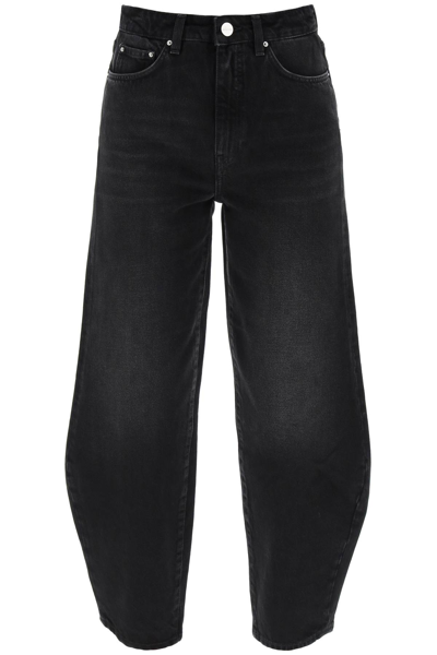 Totême Barrel Leg Denim Trousers In Black