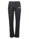 Stella Mccartney Womens Vintage Black Denim Logo-patch Regular-fit Mid-rise Stretch-denim Mom Jeans M In Black
