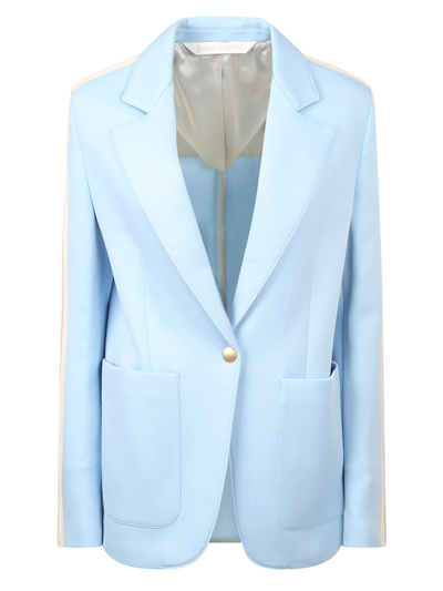 Palm Angels Jersey Milano Track Single-breasted Blazer With Contrasting In Blue