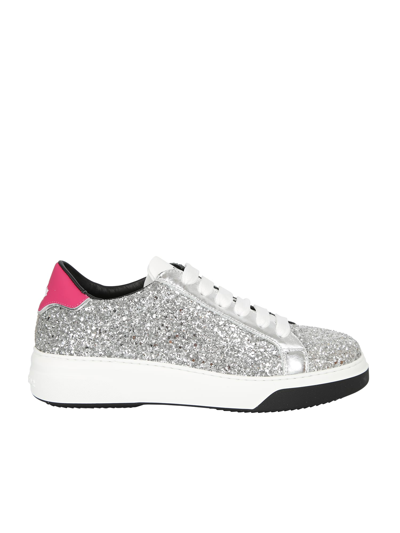 Dsquared2 Glittered Sneakers In Metallic