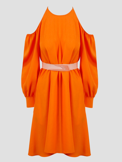 Stella Mccartney Ini Dress With Belt In Orange