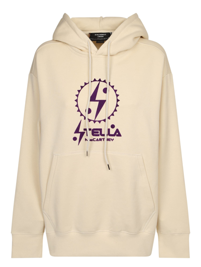 Stella Mccartney Felpa Hoodie Logo Bianco In White