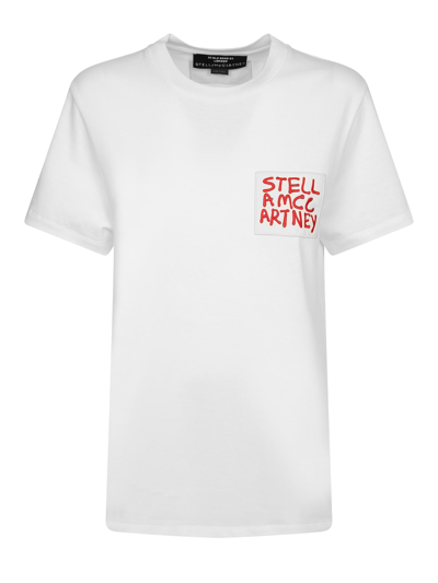 Stella Mccartney T-shirt Spray Logo Bianco In White
