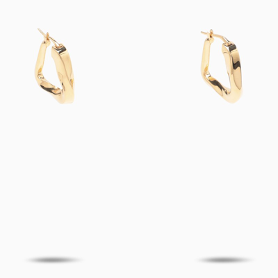 Bottega Veneta Gold Triangular Hoop Earrings In Metal