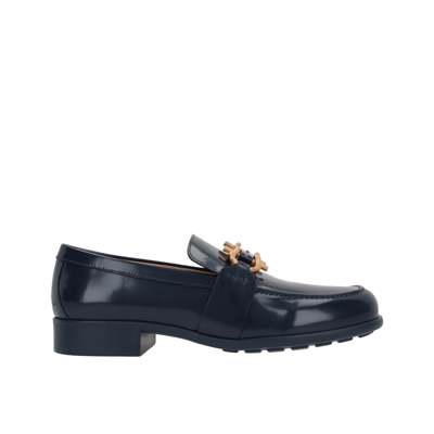 Bottega Veneta Black Loafers With Rounded Toe And Gold Hardware