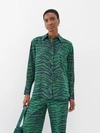 Victoria Beckham Tiger-print Oversized Silk Pajama Shirt