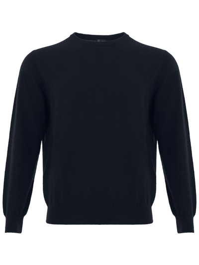 Colombo Blue Navy Round Neck Cashmere Sweater