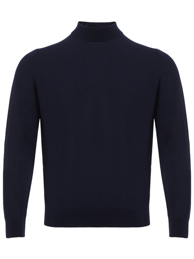Colombo Blue Silk And Cashmere Jumper In Azul