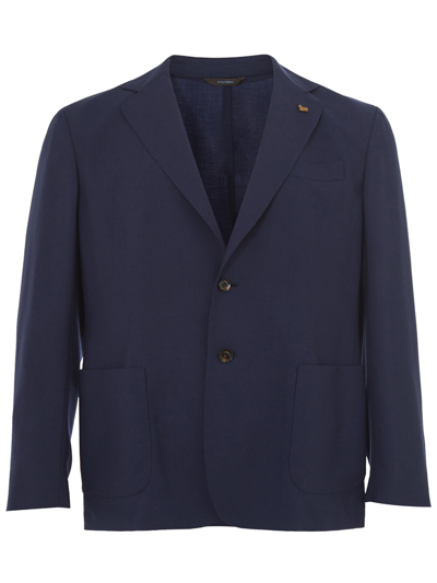 Colombo Blue Two Buttons Cashmere Jacket