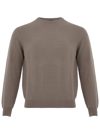 COLOMBO DOVE GREY ROUND NECK CASHMERE SWEATER