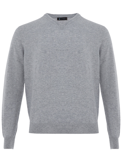 Colombo Grey V-neck Cashmere Sweater
