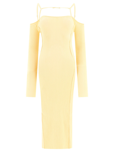 Jacquemus La Robe Sierra Long Sleeve Lingerie Dress In Ivory