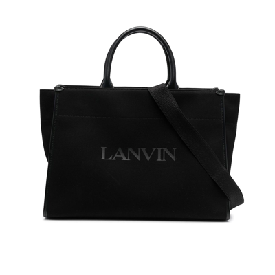 Lanvin Canvas Shopper Bag In Black