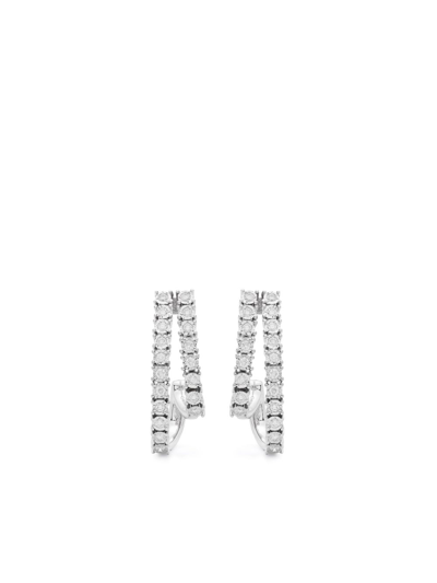 Dana Rebecca Designs 14kt White Gold Ava Bea Diamond Hoop Earring In Silver