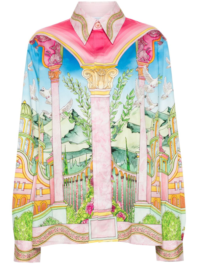 Casablanca Le Jardin Ideal-print Shirt In Pink