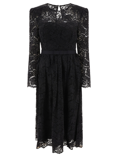 Self-portrait Corded Lace A-line Midi Dress In Black