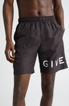 Givenchy Logo Swim Trunks In Black