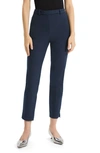 Theory Bistretch High-waist Tapered Crop Pants In Blk