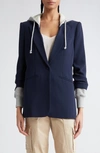 Cinq À Sept Cinq A Sept Khloe Hooded Blazer In Navy Heather Grey