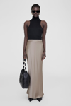 Anine Bing Bar Silk Maxi Skirt In Taupe
