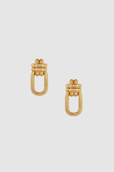 Anine Bing Signature Link Double Cross Earrings In Gold In Gold