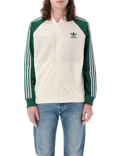 Adidas Originals Sst Track Jacket In White Green