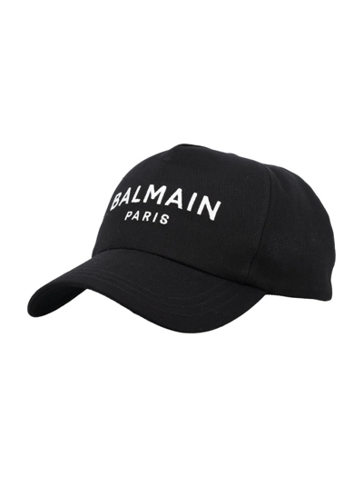 Balmain Logo Embroidery Baseball Cap In Black