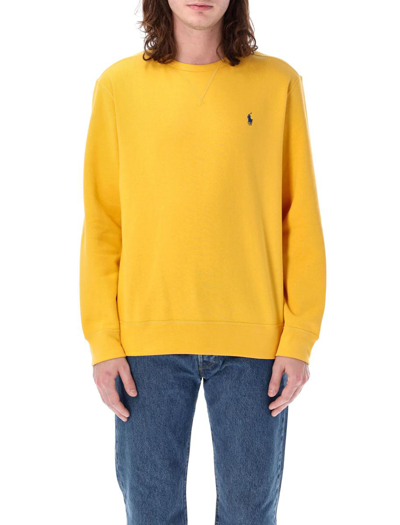 Polo Ralph Lauren Classic Crewneck Sweatshirt In Gold
