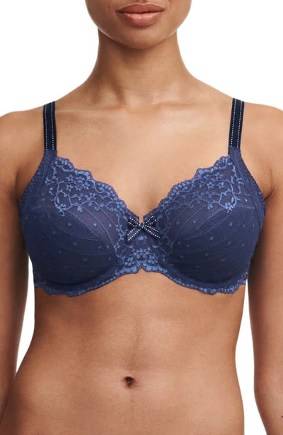 Chantelle Lingerie Rive Gauche Full Coverage Underwire Bra In Danube Blue/ Mist