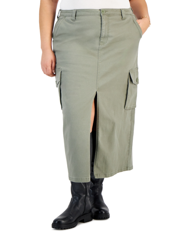 And Now This Plus Size Cargo Maxi Skirt In Olive
