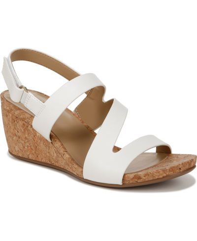 Naturalizer Adria Wedge Sandals In White Faux Leather