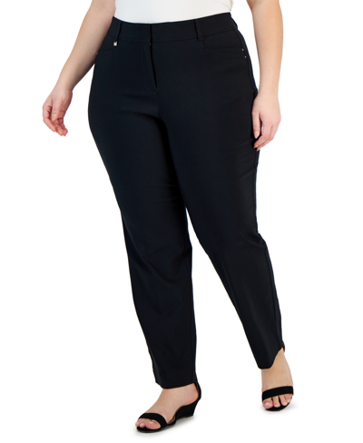 Jm Collection Plus And Petite Plus Size Curvy Pants, Created For Macy's In Deep Black
