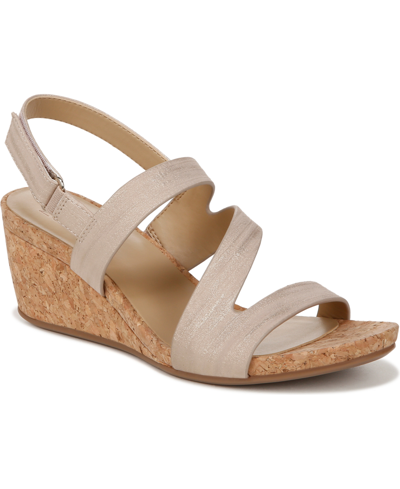 Naturalizer Adria Wedge Sandals In Fawn Faux Leather