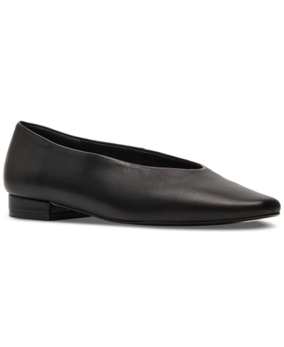 Steve Madden Women's Prima Tailored Pointed-toe Flats In Black Leather