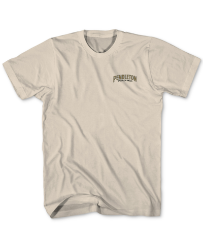 Pendleton Men's Horseshoe Crewneck Short Sleeve Graphic T-shirt In Soft Cream,gold