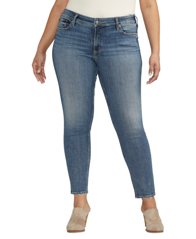 Silver Jeans Co. Plus Size Suki Mid-rise Curvy-fit Skinny Jeans In Indigo