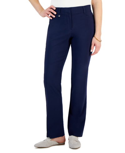 Jm Collection Petite Curvy Straight Leg Pants, Petite & Petite Short, Created For Macy's In Intrepid Blue
