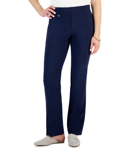 Jm Collection Petite Curvy Slim Leg Pants, Petite & Petite Short, Created For Macy's In Intrepid Blue