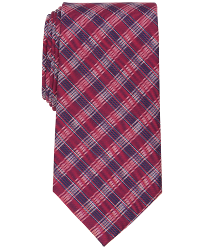 Club Room Men's Cates Plaid Tie, Created For Macy's In Red