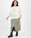 AND NOW THIS NOW THIS PLUS SIZE CROCHETED SWEATER CARGO SKIRT