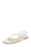 Gianvito Rossi Metropolis Flat Pvc Slingback Sandals In White/ White